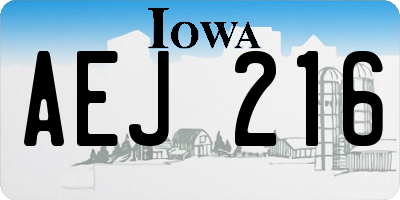 IA license plate AEJ216