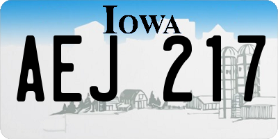 IA license plate AEJ217