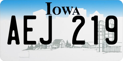 IA license plate AEJ219