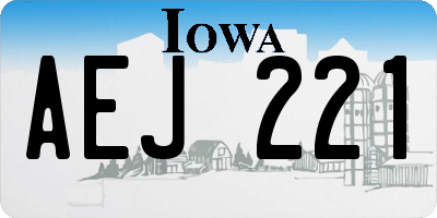 IA license plate AEJ221