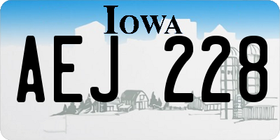 IA license plate AEJ228