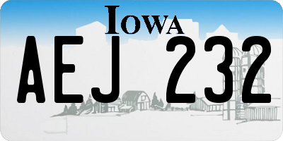IA license plate AEJ232