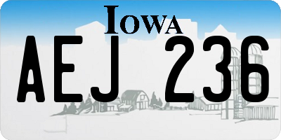 IA license plate AEJ236