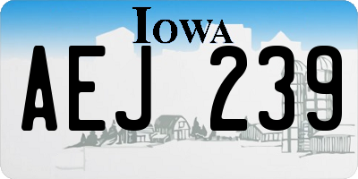 IA license plate AEJ239