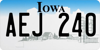 IA license plate AEJ240