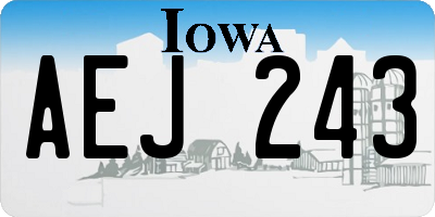 IA license plate AEJ243