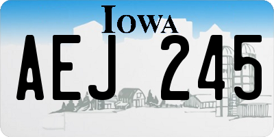 IA license plate AEJ245