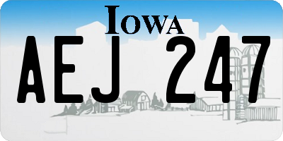 IA license plate AEJ247