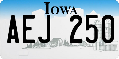 IA license plate AEJ250