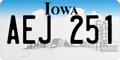 IA license plate AEJ251