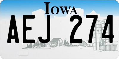 IA license plate AEJ274