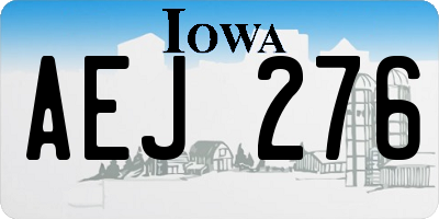 IA license plate AEJ276
