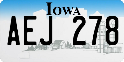 IA license plate AEJ278