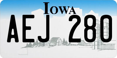 IA license plate AEJ280