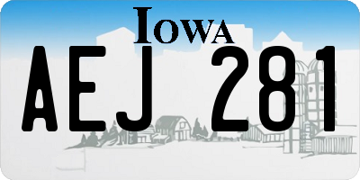 IA license plate AEJ281
