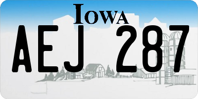 IA license plate AEJ287