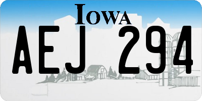 IA license plate AEJ294