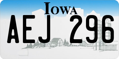 IA license plate AEJ296