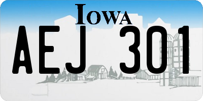 IA license plate AEJ301