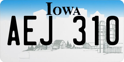 IA license plate AEJ310