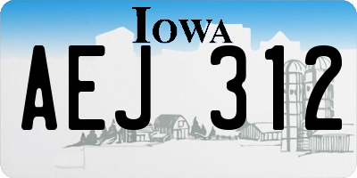 IA license plate AEJ312