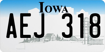 IA license plate AEJ318