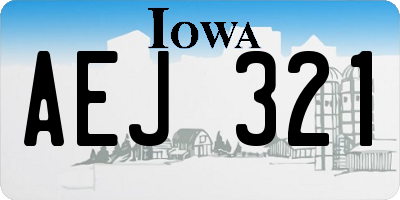 IA license plate AEJ321