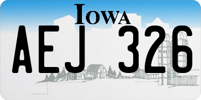IA license plate AEJ326