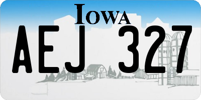 IA license plate AEJ327