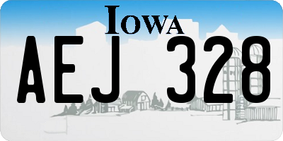 IA license plate AEJ328