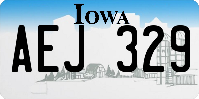IA license plate AEJ329