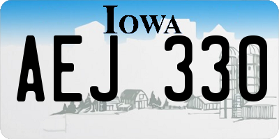IA license plate AEJ330
