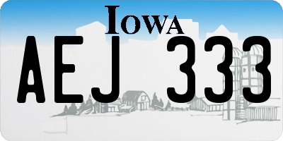 IA license plate AEJ333