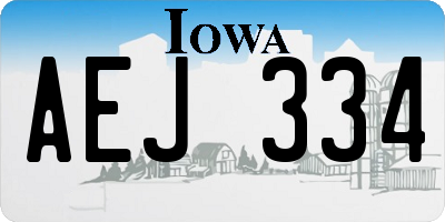 IA license plate AEJ334