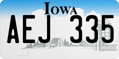 IA license plate AEJ335