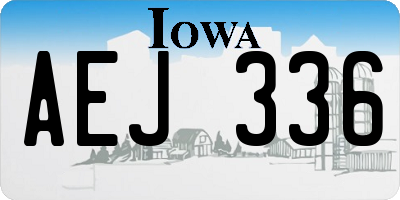 IA license plate AEJ336