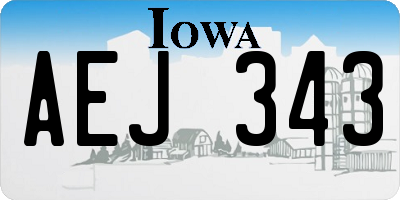 IA license plate AEJ343