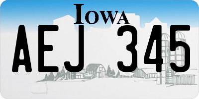 IA license plate AEJ345