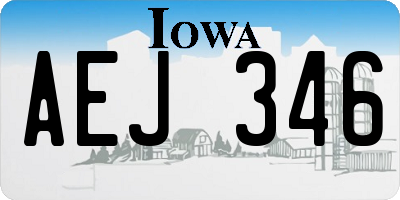 IA license plate AEJ346