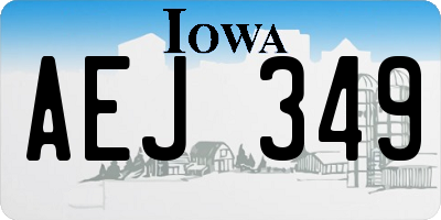 IA license plate AEJ349