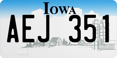 IA license plate AEJ351
