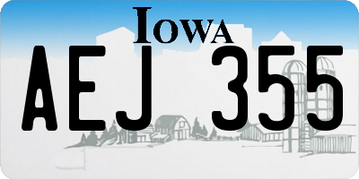 IA license plate AEJ355