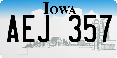 IA license plate AEJ357