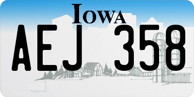 IA license plate AEJ358