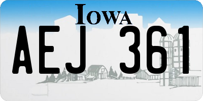 IA license plate AEJ361