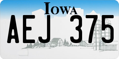 IA license plate AEJ375