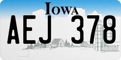 IA license plate AEJ378
