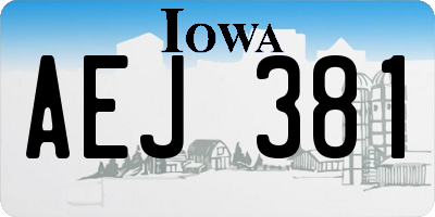 IA license plate AEJ381