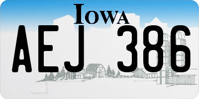 IA license plate AEJ386