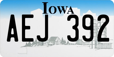 IA license plate AEJ392